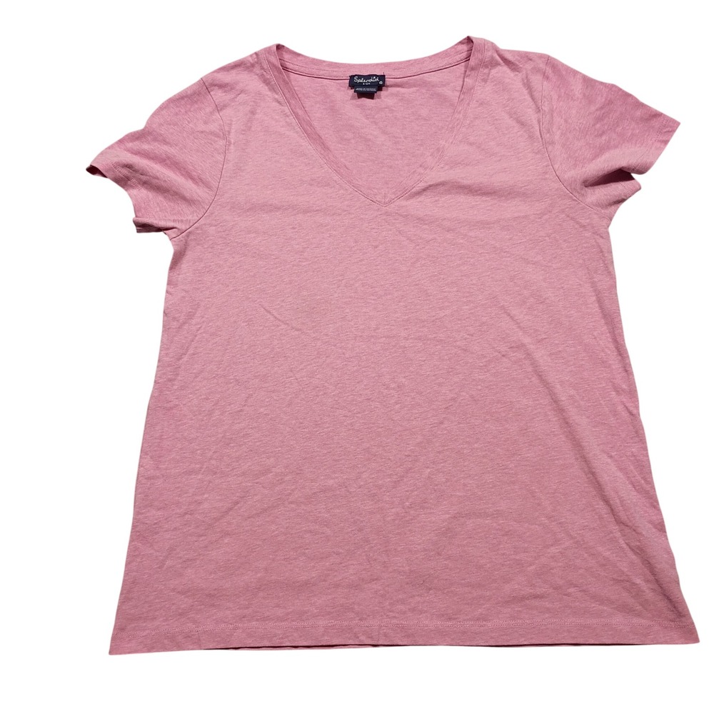 Splendid T-Shirt Women S V-Neck Short Sleeve Recycled Blend Heather Pink Tee